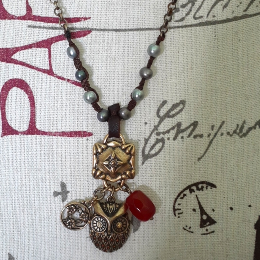 Lucky Brand Owl charm necklace NWOT